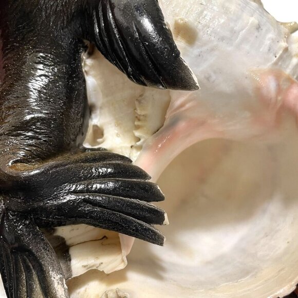 Vintage 1960s Kitschy Seashell Sculpture with Rosin Seal Unique Art Creation - Picture 13 of 13